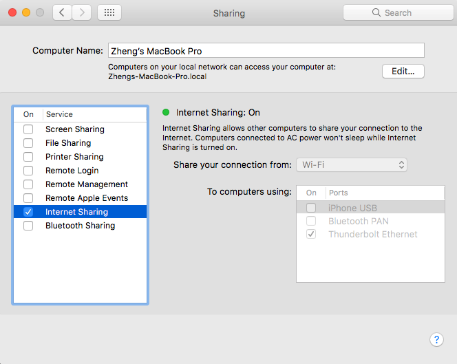 enable ethernet for mac